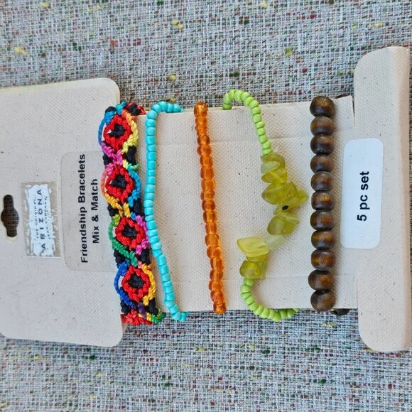 Arizona Jeans Company Bracelet Set of 5 Friendship Wrist Band Multi Jewelry New - Picture 5 of 7